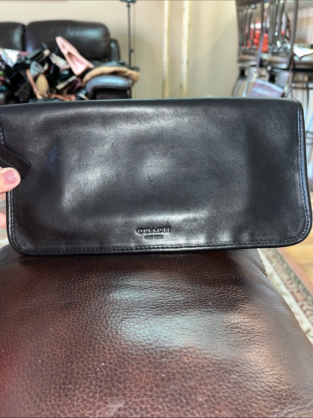 EUC Authentic Vintage Legacy Hamptons Fold Over Leather Clutch